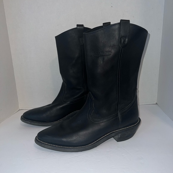 Mason Western Leather Cowboy Boots Size 12B Biker - Picture 3 of 14